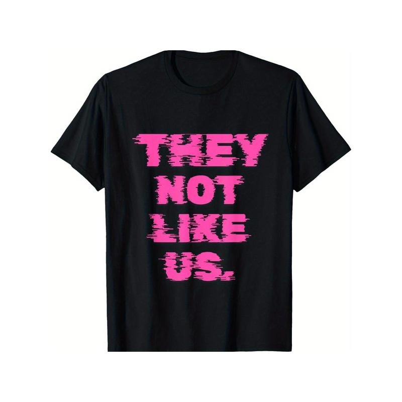 [1pc "They Not Like Us" Print T-Shirt] Unisex "They Not Like Us" Print T-Shirt, 100% Cotton, Casual Crew Neck,...
