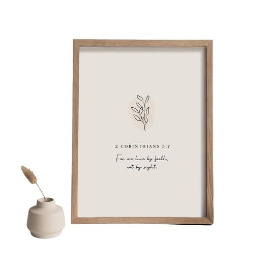 2 Corinthians 5:7 Bible Verse Wall Art, Minimalist Christian Decor, Christian Gift, Gifts For Women Her Bedroom Decor,...