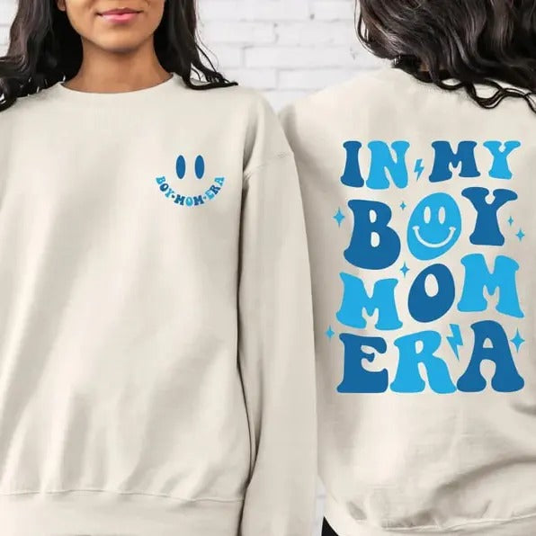 2 Side In My Boy Mom Era Sweatshirt, Boy Mom Shirts, Gender Reveal Shirt, Boy Mom Club, Boy Mom Era Sweatshirt,  Boy Mom...