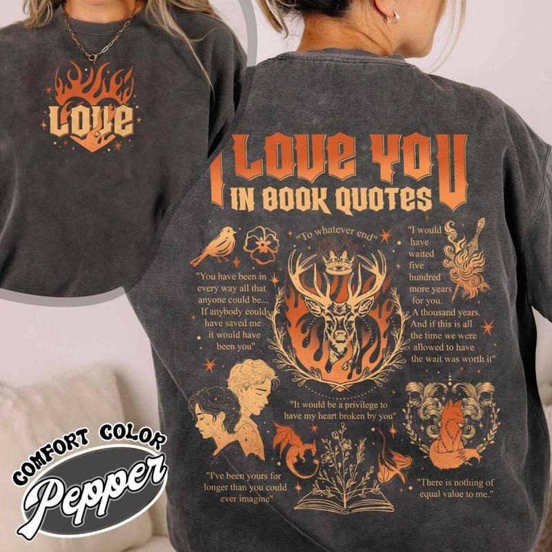 2 Sided I Love You in Book Quotes T-shirt, Bookworm Shirt, Bookish Shirt, Book Lovers Shirt,Book Club Gift, Different...