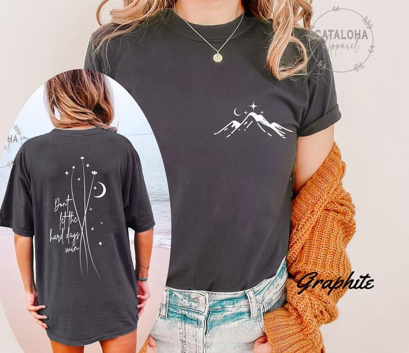 2 Slide Design, ACOTAR Don't Let The Hard Days Win Night Court Quote , Minimal SJM shirt, Throne of Glass sweater, Night...
