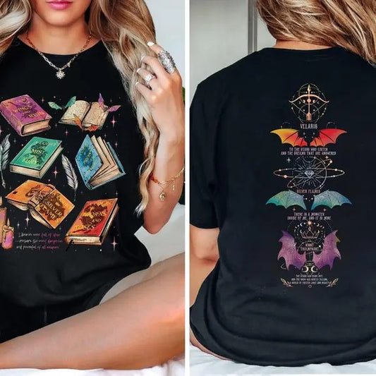 2 Slide Design, Acotar Series tshirt, Velaris City of Starlight  Shirt, Throne Of Glass Shirt, The Bat Boys Shirt,...
