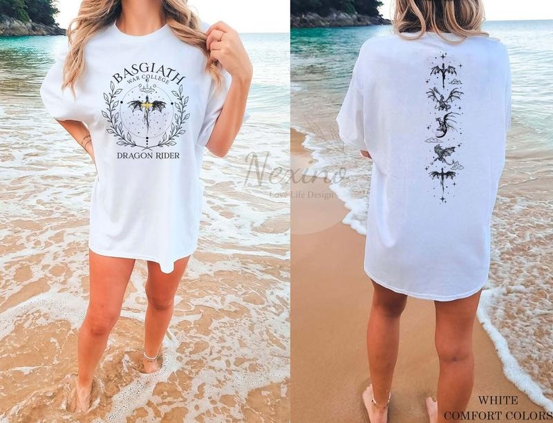 2 Slide Design, Basgiath War College Double-side tshirt, Fourth Wing Shirt, Dragon Rider, Rebecca Yoros, Fourth Wing,...