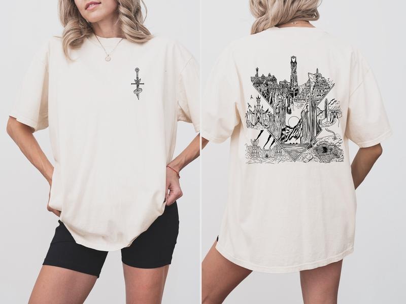 2 Slide Design, LOTR Middle Earth Inspired Tee, Unisex Shirt, Bookish Gift for Men and Women, Booktok Shirt, Fantasy...