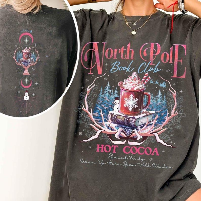 2 Slide Design, North Pole Book Club Shirt,North Pole Book Club, Christmas Bookis Shirt, Gift for Librarian, Bookworm...