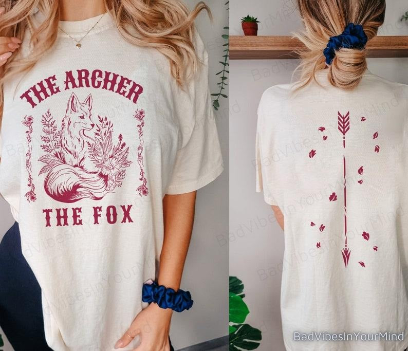 2 Slide Design, The Archer And The Fox Shirt. Ballad Of The Archer And The Fox Shirt. Bookish Shirt. Fantasy Reader...