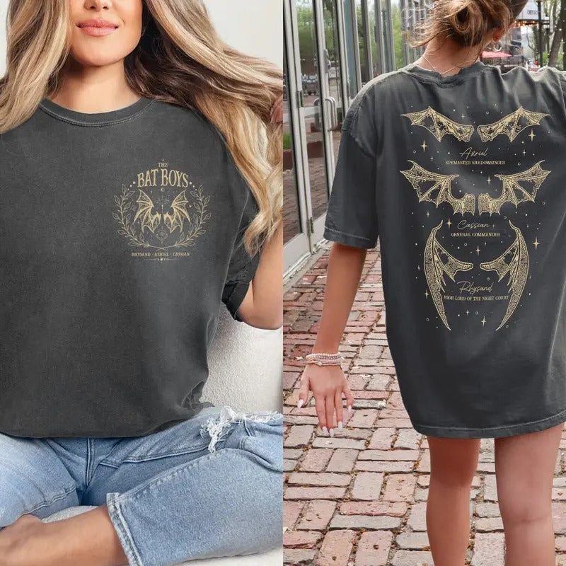 2 Slide Design, The Bat Boys T-Shirt, the Bat Boys the Night Court Acotar Shirt, Acotar the Bat Boys, Acotar Shirt...