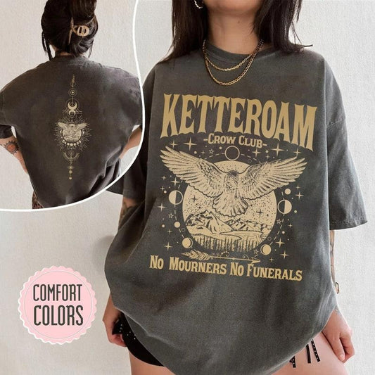 2 Slide Design, The Crow Club T-Shirt - Ketterdam Crow Club Tee, Six Of Crows Inspired Bookish T-Shirt, Book Lover Tee,...