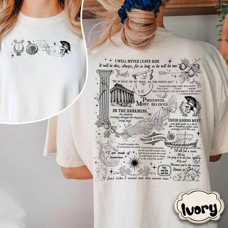 2 Slide Design, The Song Of Achilles  Shirt, Booklover Gift, Greek Mythology Sweatshirt, Bookish Gift, Achilles Patroclus...