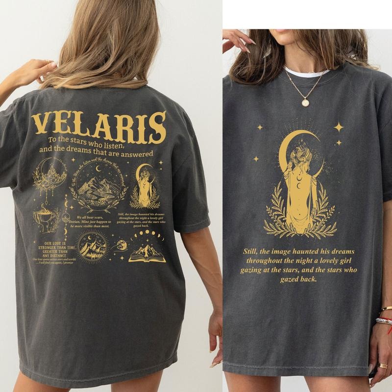 2 Slide Design, Velaris Shirt The Night Court, Velaris City of Starlight Tshirt, Acotar Crewneck Shirt, SJM Merch, ACOTAR...