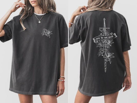 2 Slide Design, You Do Not Yield TOG Inspired Tee, Unisex T-Shirt, Bookish Gift for Women,  Booktok Shirt, Fantasy...