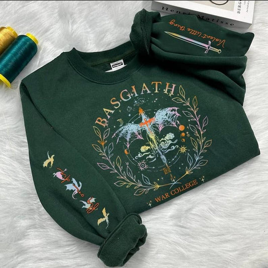 2 Slide, Fourth Wing Sweatshirt, Custom Basgiath War College Sweatshirt, Dragon Rider, Violet Sorrengail,Fantasy...