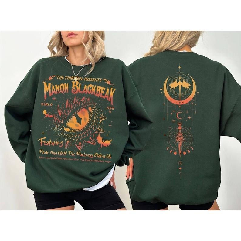2 Slide, Manon Blackbeak Throne of Glass Sweatshirt, From Now Until The Darkness Claims Us Tee, The Thirteen Hoodies,...