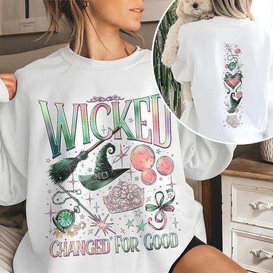 2 Slide, Wicked Double Sided Sweatshirt, Wizard Movie Fan Crewneck, Wicked Changed For Good TShirt, Wicked The Musical 2...