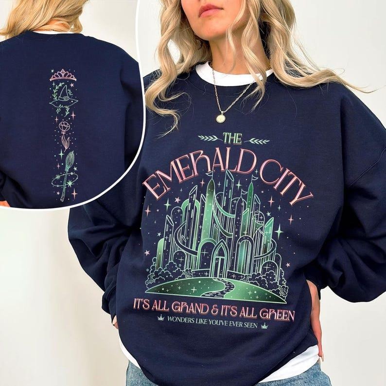 2 Slide, Wizard Movie Fan Emerald City Sweatshirt, Wicked Change For Good Crewneck, Wizard University Tee, Gift For Fan...