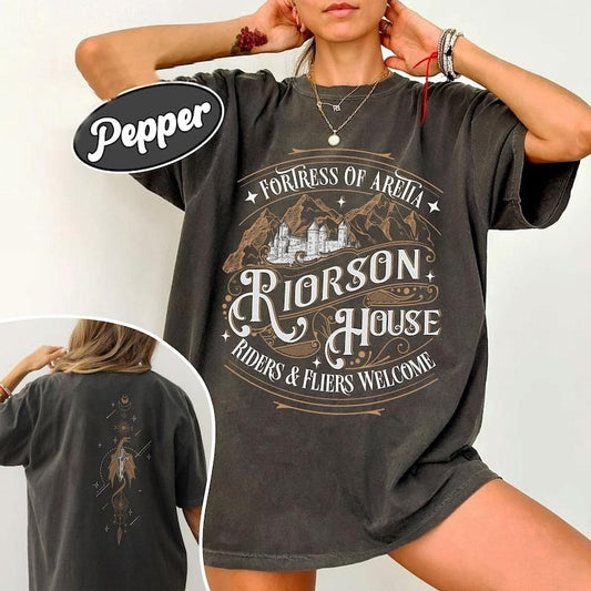 2 Slides, Riorson House T-Shirt, Fortress Of Aretia Shirts, Fourth Wing Inspired Merch, RY Inspired T Shirt, Bookish...