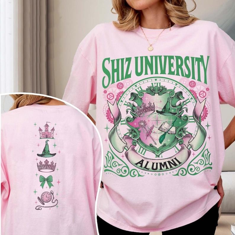 2 Slides, Shiz University Alumni T-Shirt, Wicked Musical Apparel, Elphaba Glinda Wicked Shirt, Defying Gravity, Wicked...