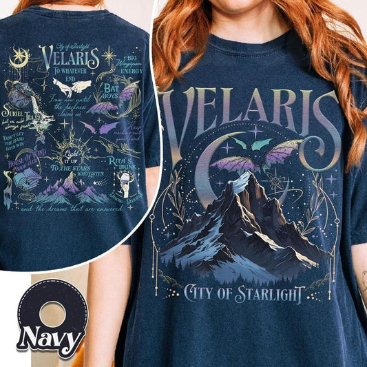 2 Slides, Velaris City of Starlight  Shirt, The Night Court Shirt, Bookish Gift, Court Of Dreams, City Of Starlight...