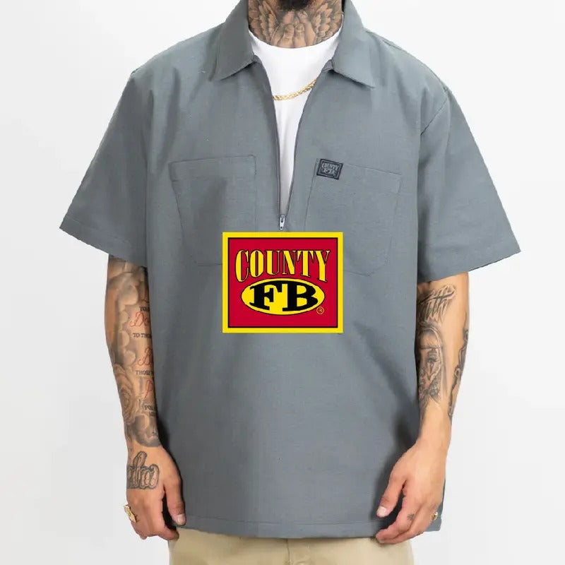 FB COUNTY Men's 1/2 Zip Short Sleeve Shirts FBCOUNTY Half Zip Work Shirts with Pockets Casual Formal Short Sleeves Shirts...