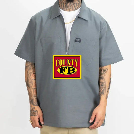 FB COUNTY Men's 1/2 Zip Short Sleeve Shirts FBCOUNTY Half Zip Work Shirts with Pockets Casual Formal Short Sleeves Shirts...