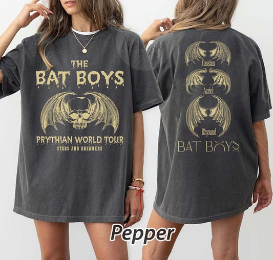 2 sildes, The Bat Boys T-Shirt, the Bat Boys the Night Court Acotar Shirt, Acotar the Bat Boys, Acotar Shirt Azriel,...
