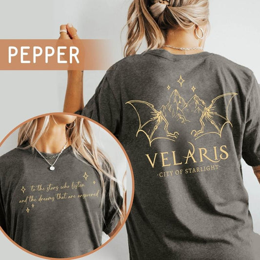 2 slide design,  Acotar Velaris City Of Starlight T-Shirt, A Court Of Thorns And Roses T-shirt, Bookish Book Lover, Gift...