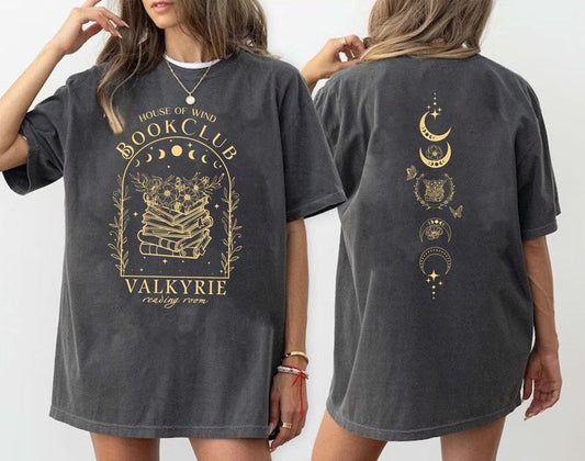 2 slide design, House Of Wind Book Club Shirt. Acotar Book Club Shirt. House Of Wind Library Shirt. Valkyrie Reading Room...