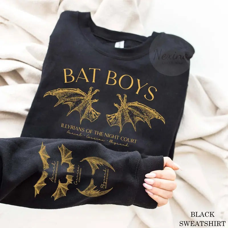 2 slide, The Bat Boys Sleeve Printed Shirt, Retro Bat Boys Crew Shirt, Vintage Acotar Shirt, Bookish Shirt, The Bat Boys...