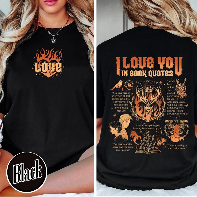 2 slides, I Love You in Book Quotes T-Shirt, Bookworm Shirt, Bookish Shirt,Book Lovers Shirt,Book Club Gift,Different...