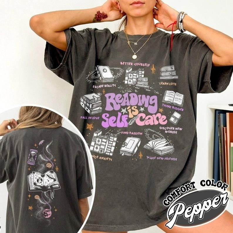 2 slides, Reading Is Self Care ,Reading Is Self-Care T-Shirt, Reading Is Self Care, Reading Is Self-Care, Book Shirt...