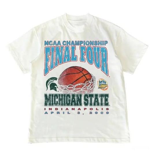 2000 Michigan State Spartans Four Champ Unisex ncaa T-Shirt, Full Size, Full Color, Gift For Womenswear Graphic Tee...