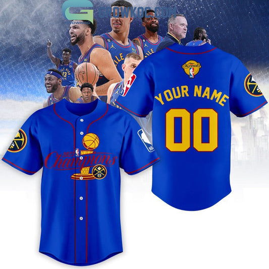 2023 NBA Finals Champions Blue Design Baseball Jersey