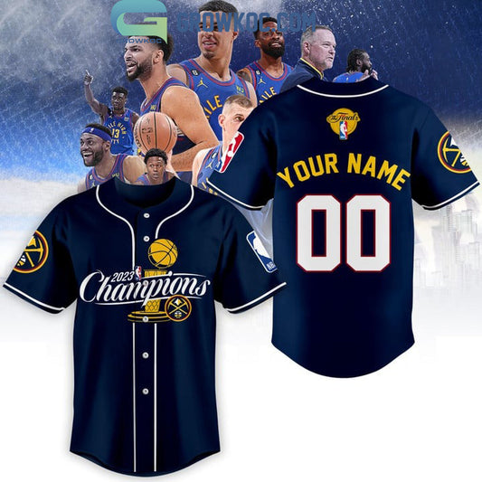 2023 NBA Finals Champions Midnight Blue Design Baseball Jersey