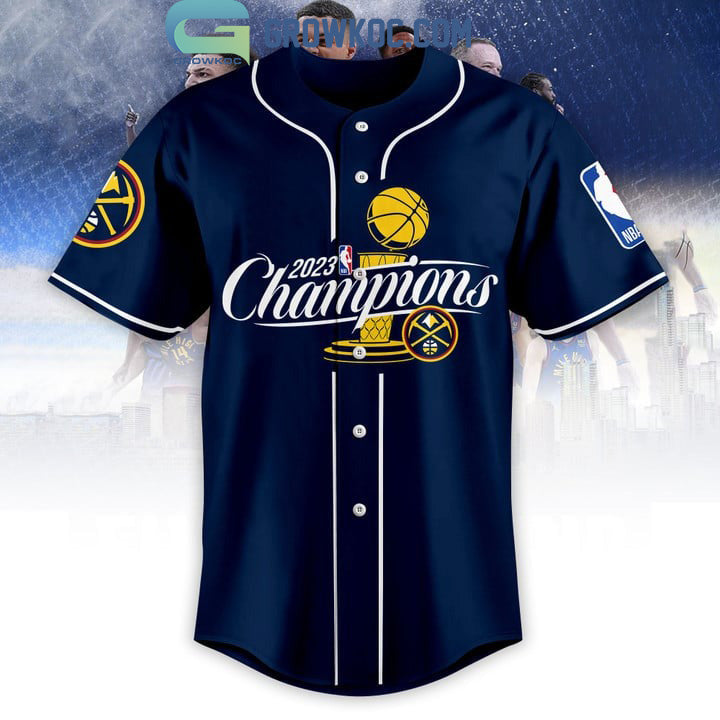 2023 NBA Finals Champions Midnight Blue Design Baseball Jersey