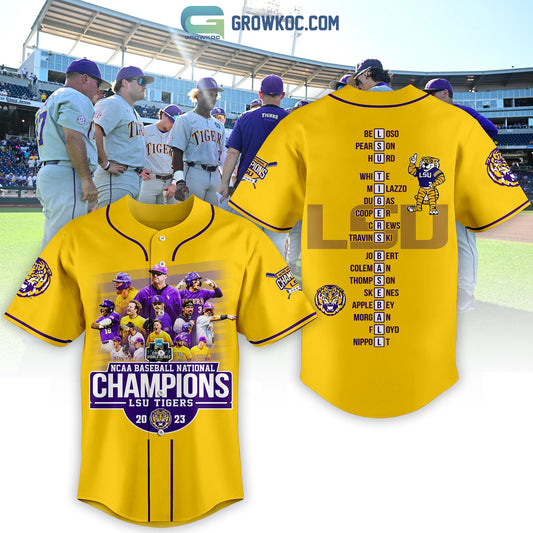 2023 NCAA Baseball National Champions Geaux Tigers LSU Baseball Jersey