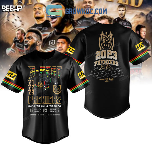 2023 Premiers 3 Peat Penrith Panthers Baseball Jersey