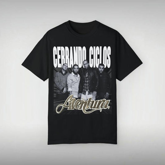 2024 Aventura Tour Concert Bachata Cerrando Ciclos Graphic T-shirt Merch Unisex Garment-dyed T-shirt Cotton Menswear...