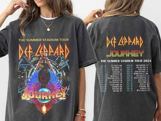 2024 Def Leppard And Journey Summer Stadium Tour Shirt, Def Leppard Fan Shirt Hoodie, Sweatshirt | WearSparks.com