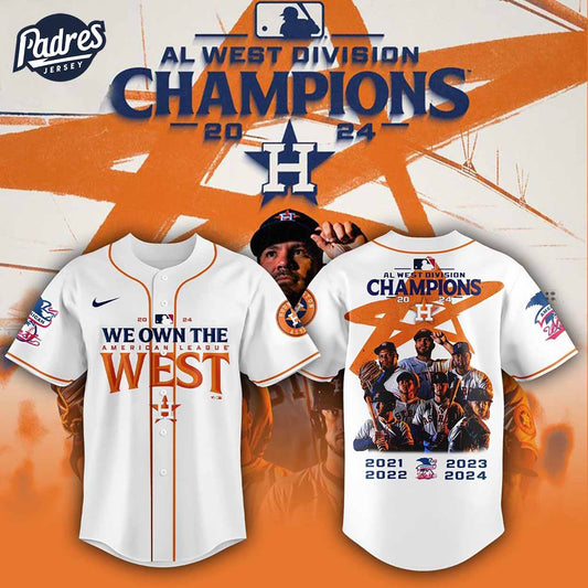 2024 Houston Astros Fanatics Al West Division Champions Baseball Jersey - Padres Jersey Oasis: Elevate Your... (Image 1)