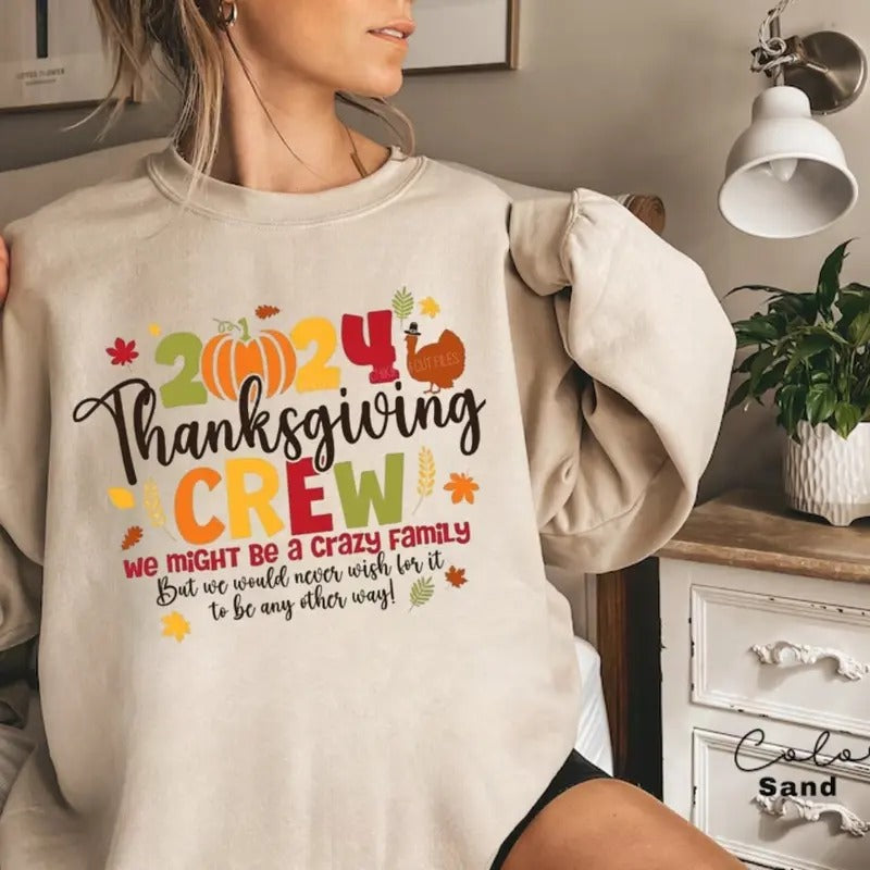 2024 Thanksgiving Crewneck Shirt, Sweatshirt, Hoodie Matching Thanksgiving Family | WearSparks.com