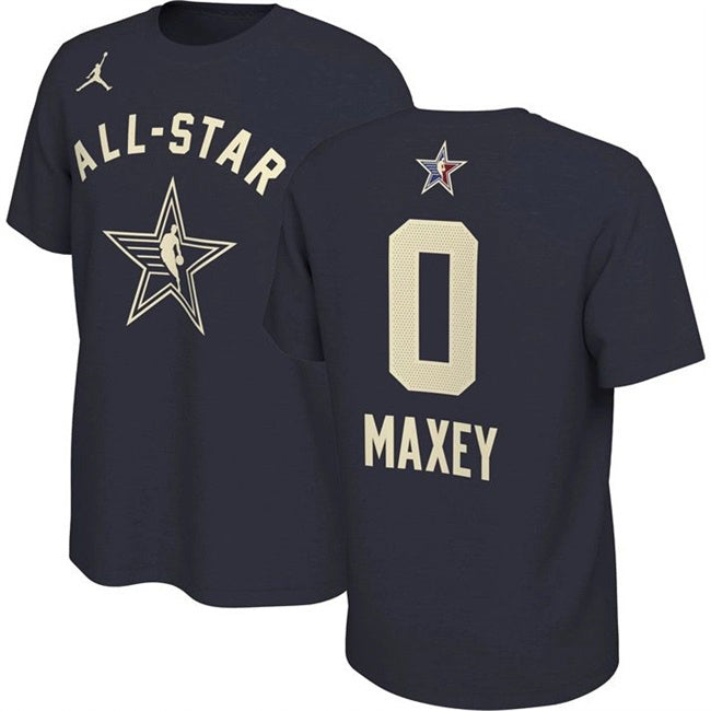 2024 All-Star #0 Tyrese Maxey Navy T-Shirt Style 1