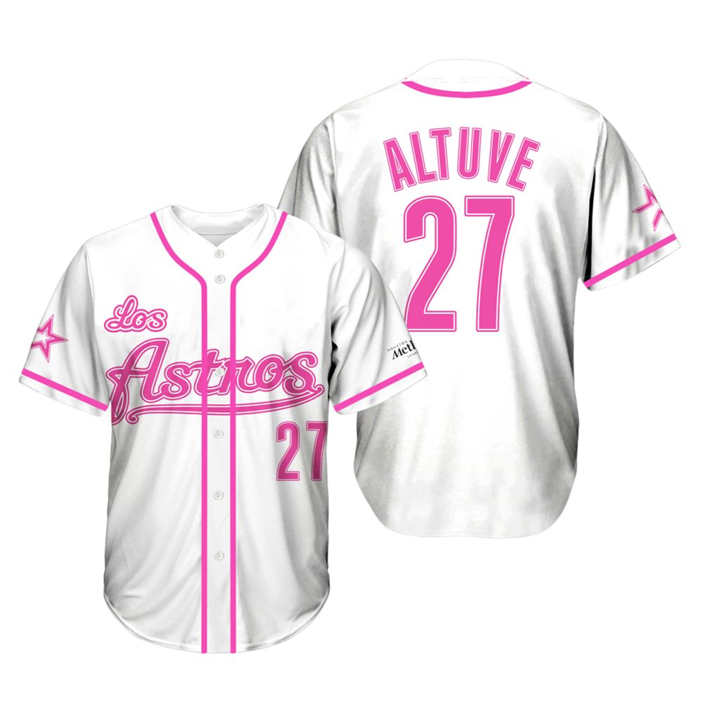 2025 Astros Jose Altuve Throwback White and Pink Jersey Giveaway - Grishko.com T-Shirts, Hoodie, Sweatshirt (Image 2)