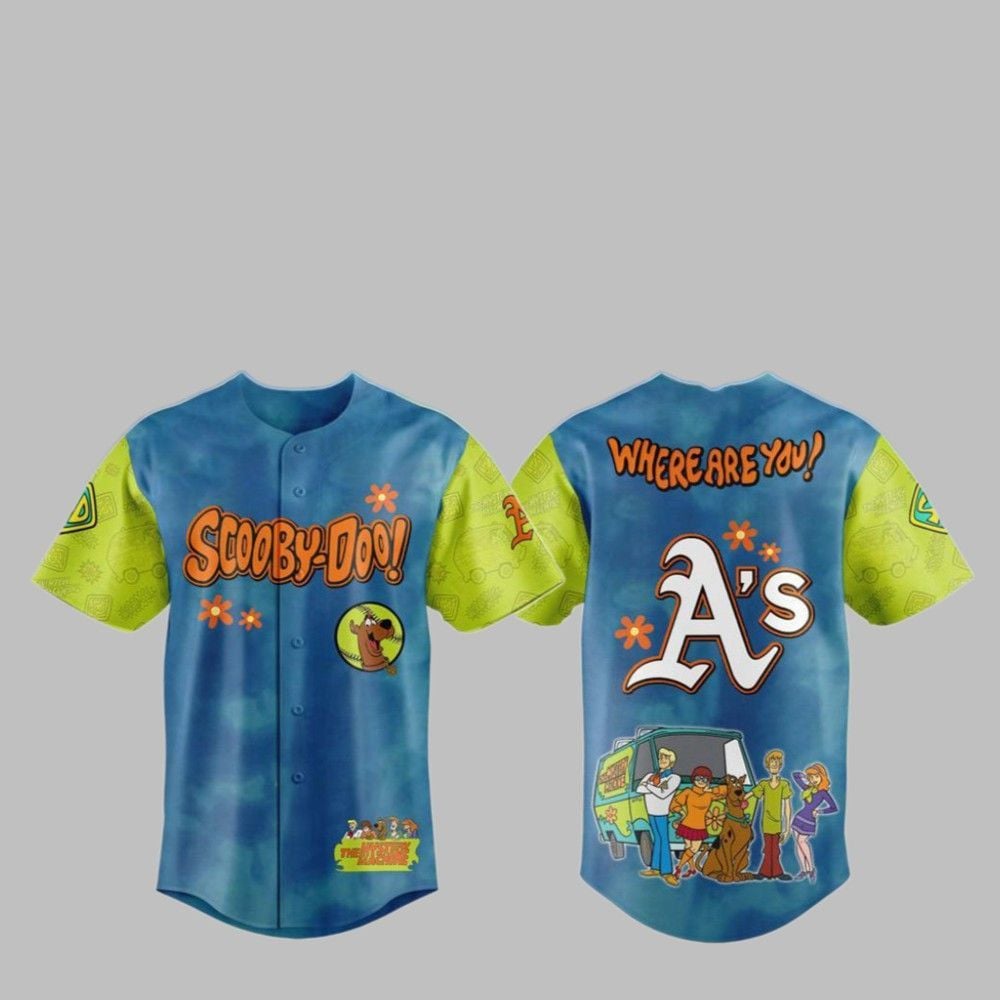 2025 Athletics Scooby-Doo Baseball Jersey - Grishko.com T-Shirts, Hoodie, Sweatshirt | WearSparks.com (Image 1)
