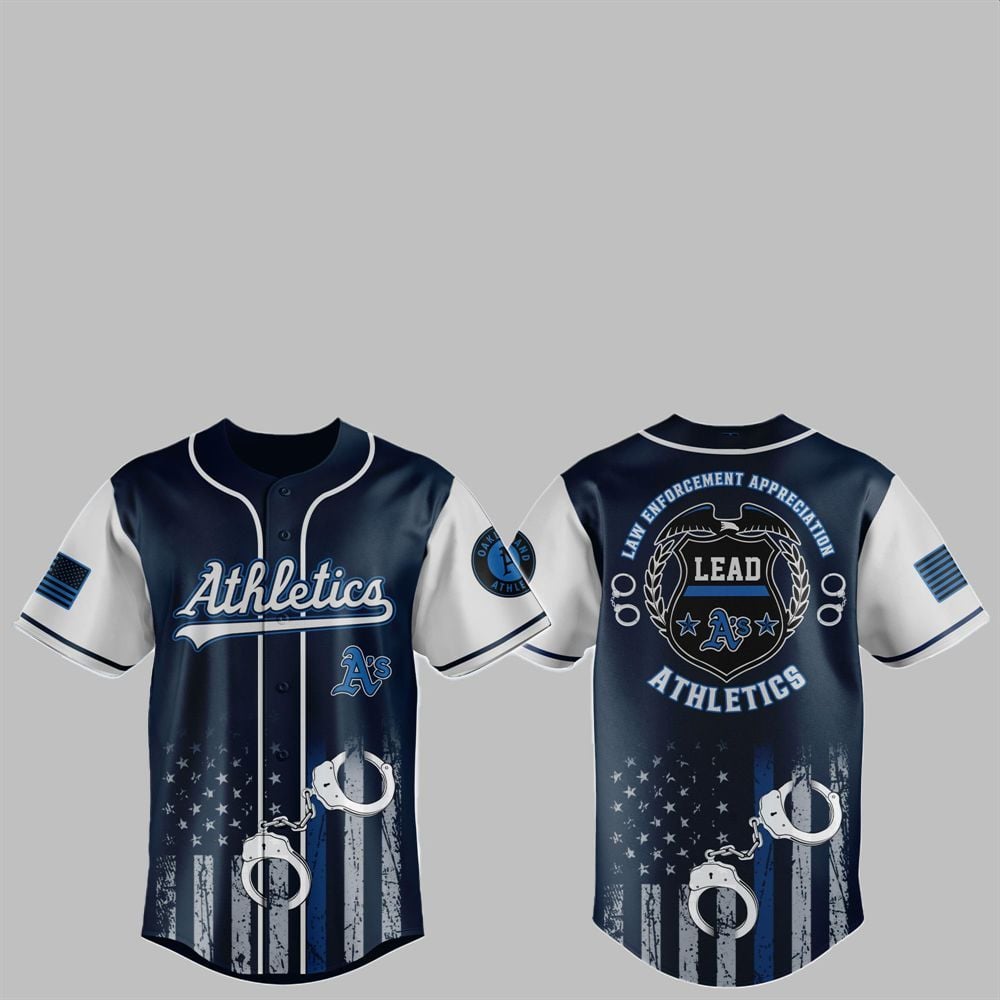 2025 Athletics x Law Enforcement Appreciation Day Jersey - Grishko.com T-Shirts, Hoodie, Sweatshirt (Image 1)