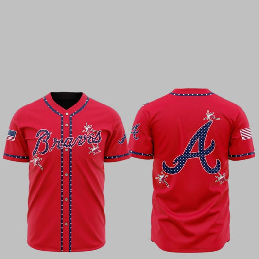 2025 Atlanta Braves Happy Independence Day Baseball Jersey - Grishko.com T-Shirts, Hoodie, Sweatshirt (Image 1)