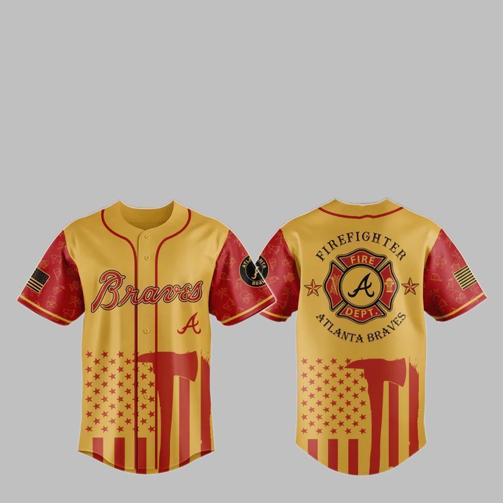 Braves Firefighter Appreciation Night Jersey 2025 - Grishko.com T-Shirts, Hoodie, Sweatshirt | WearSparks.com (Image 1)
