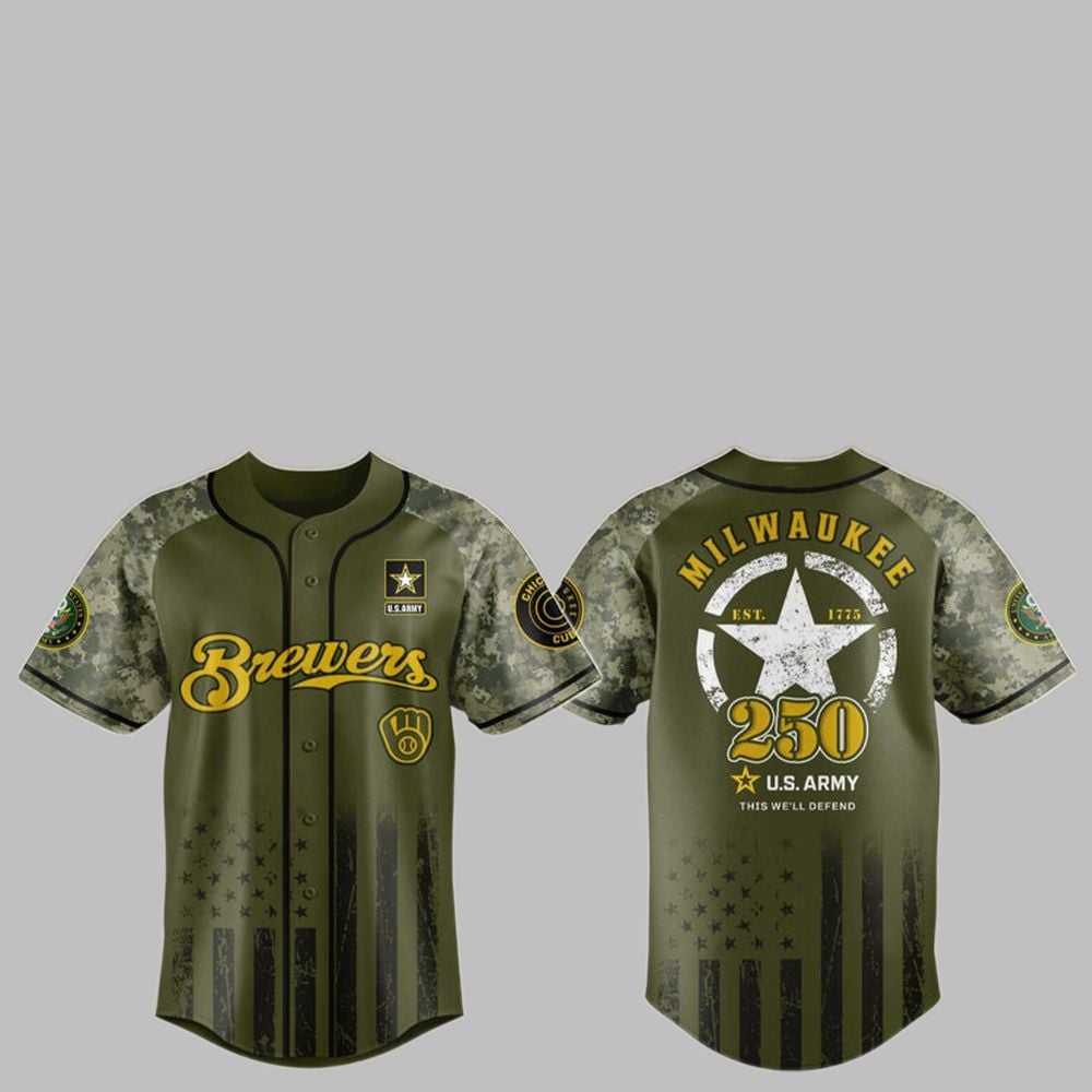 2025 Brewers US ARMY 250th Birthday Jersey - Grishko.com T-Shirts, Hoodie, Sweatshirt | WearSparks.com (Image 1)