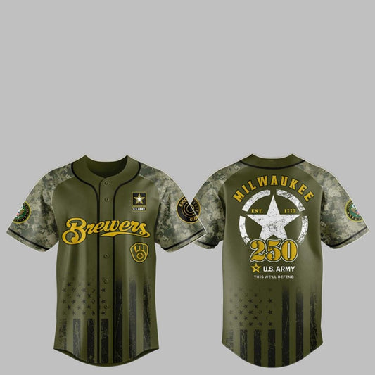 2025 Brewers US ARMY 250th Birthday Jersey - Grishko.com T-Shirts, Hoodie, Sweatshirt | WearSparks.com (Image 1)