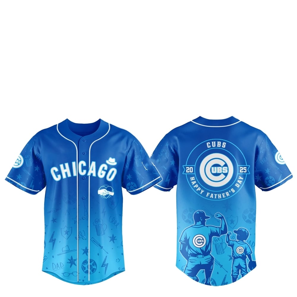 2025 Chicago Cubs Happy Father Day Baseball Jersey Combo - Grishko.com T-Shirts, Hoodie, Sweatshirt (Image 1)