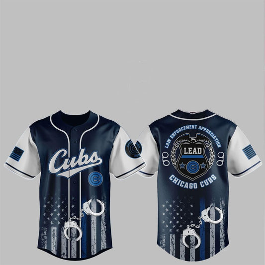 2025 Cubs Law Enforcement Appreciation Day Jersey - Grishko.com T-Shirts, Hoodie, Sweatshirt | WearSparks.com (Image 1)